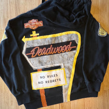 Load image into Gallery viewer, Harley Davidson Deadwood Vintage Sign "No Rules No Regrets" | Re-Work