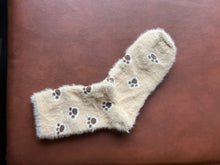 Load image into Gallery viewer, Brown Fuzzy Paw Print Socks
